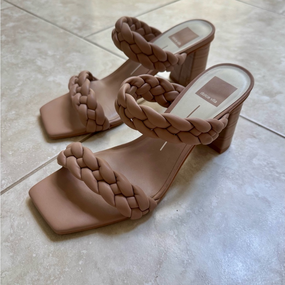 Dolce Vita “Paily” Braided Double Strap High Heel Sandals